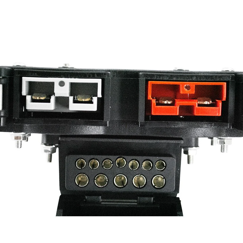 50A Anderson Style Dual Connector Cover with Mounted 12-Pin Flat Socket + Quick Screw LED Connectors - Image 3