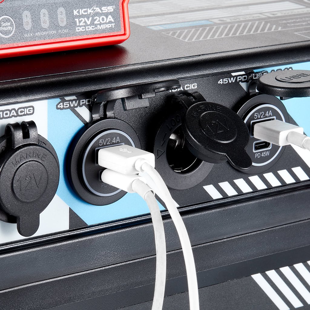 KickAss Portable Lithium Battery Box Power Station with 20A DCDC & 100Ah Battery - Image 6