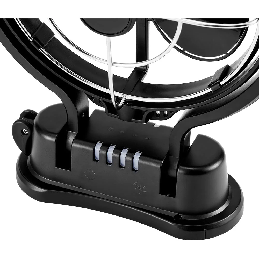 KickAss 12V  / 24V 360°, 3 Speed Caravan Fan - Black - Image 4