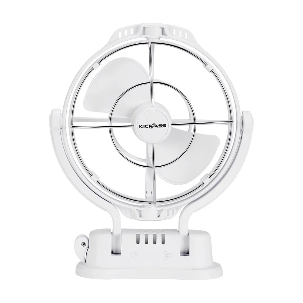 KickAss 12V / 24V 360°, 3 Speed Caravan Fan - White - Image 3