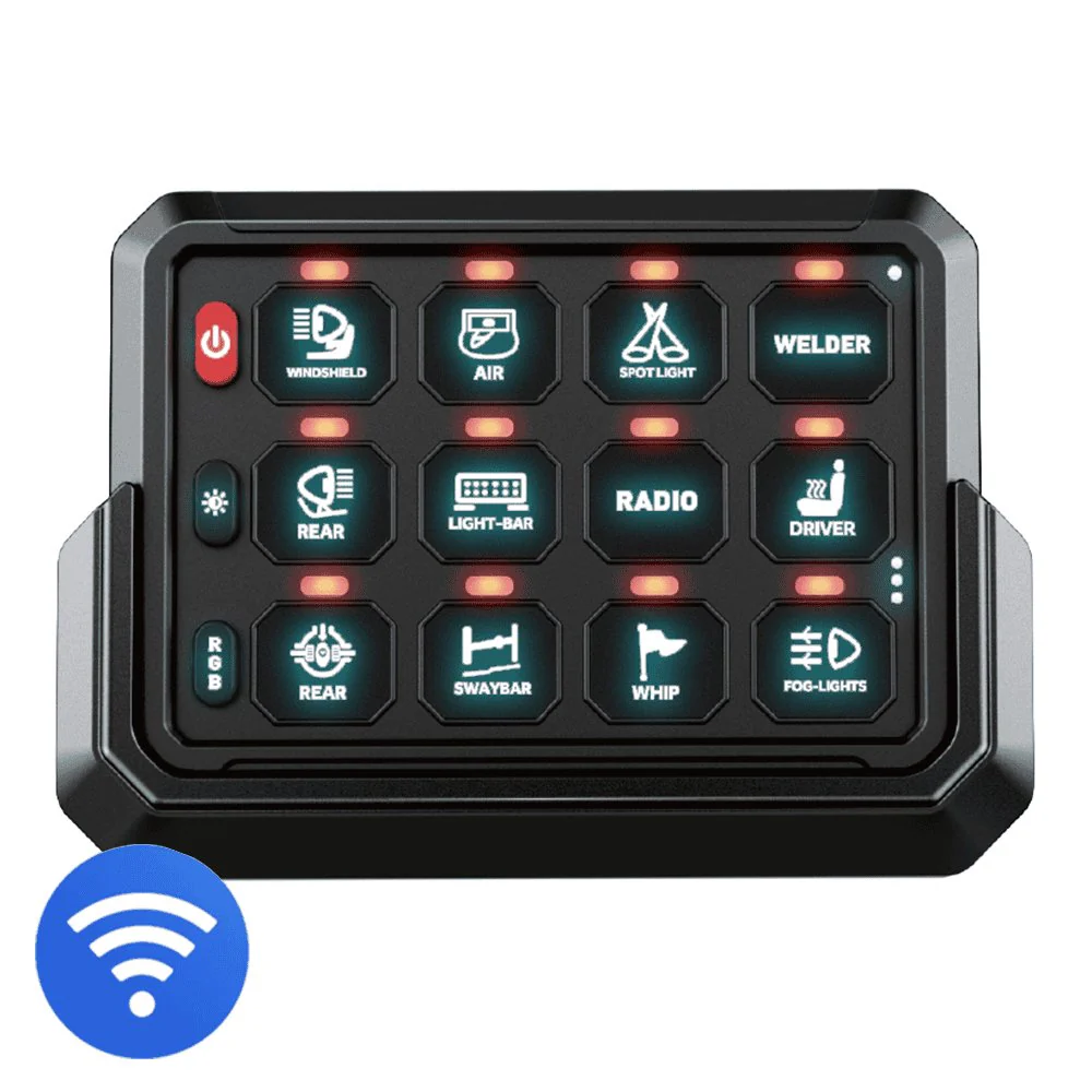 KickAss 12/24V 12 Gang Wireless Switch Panel with Magnetic Charging Cradle - Image 3
