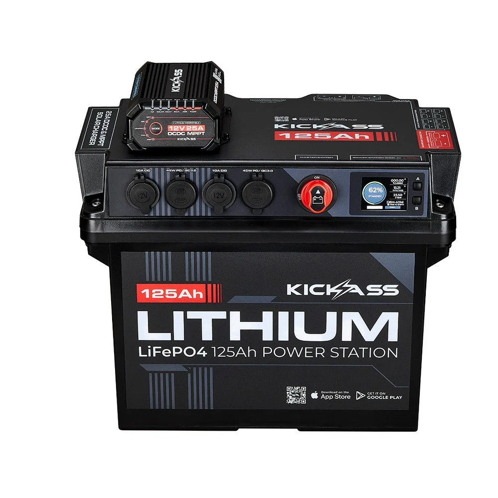 KickAss Smart 125Ah Lithium Battery Box Power Station with 25A DCDC Charger + Integrated Bluetooth - Image 3
