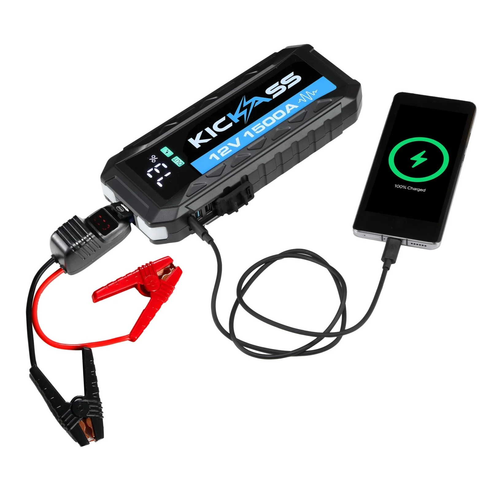 KickAss 12V, 1500A Portable Car Jump Starter with Power Bank - 3000A Peak - Image 12