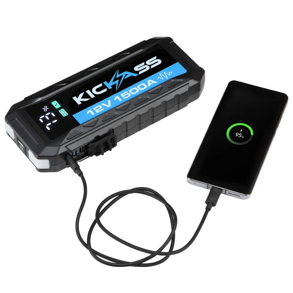 KickAss 12V, 1500A Portable Car Jump Starter with Power Bank - 3000A Peak - Image 8
