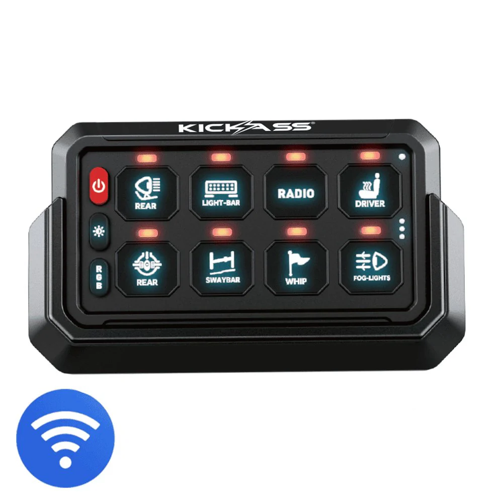 KickAss 12/24V 8 Gang Wireless Switch Panel with Magnetic Charging Cradle - Image 8