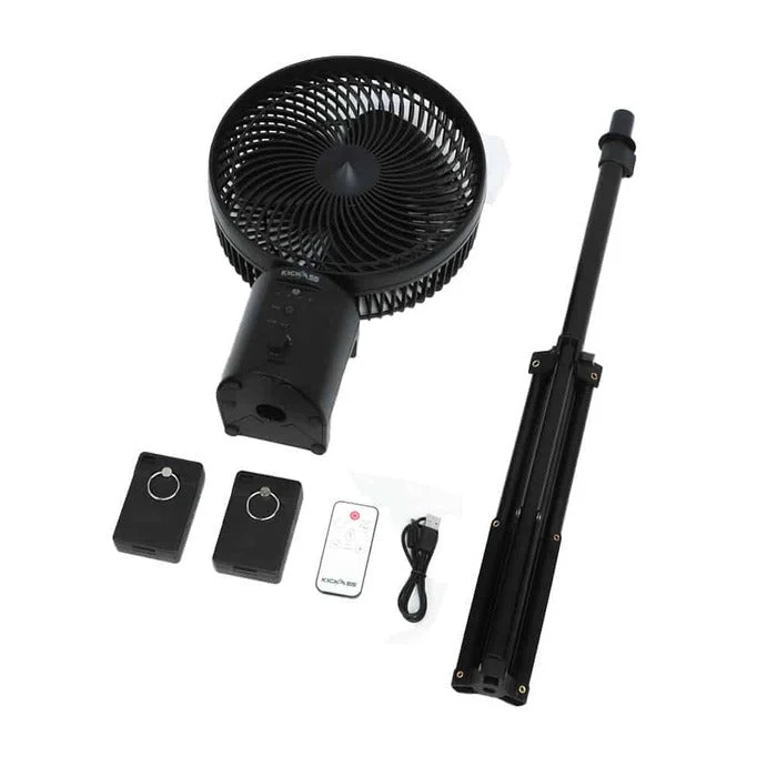 KickAss Large Oscillating Free Standing Fan with Tripod, Remote Control & Dual Power Banks - Image 7