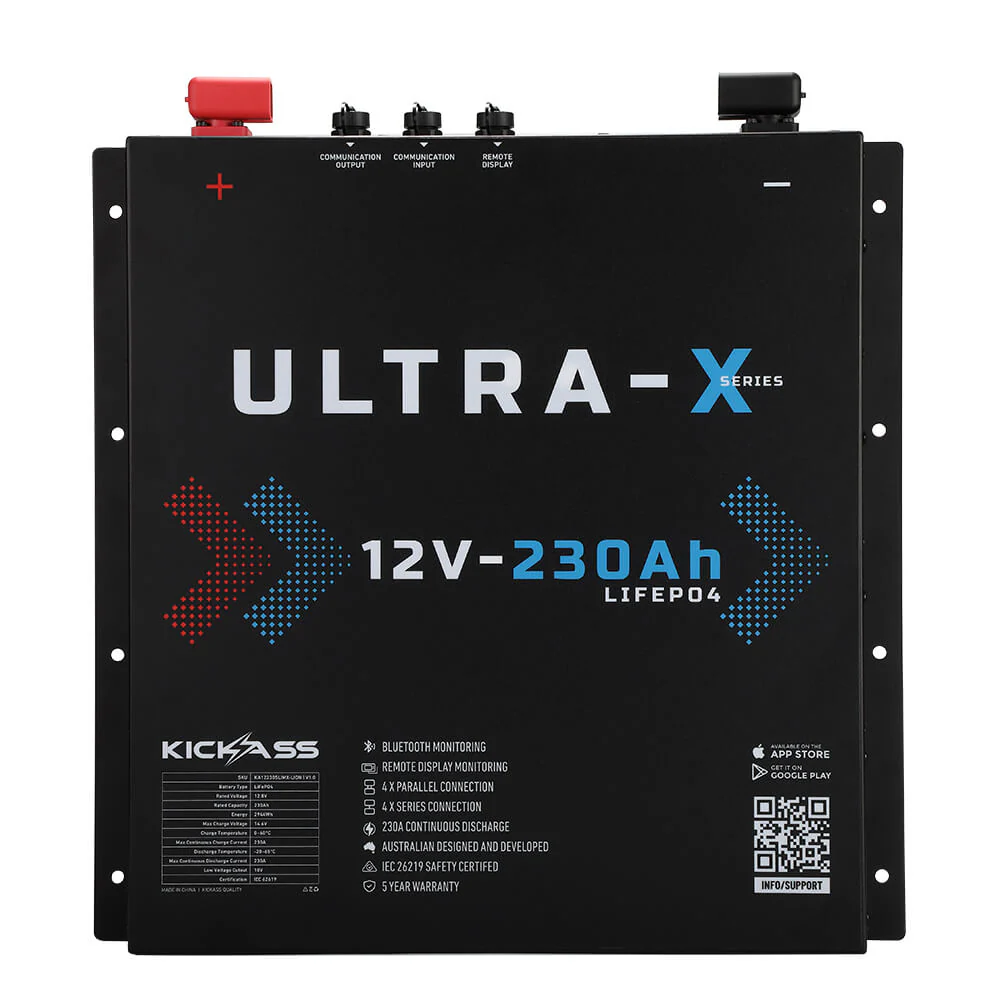 KickAss Smart 12V 230Ah Ultra-X Lithium Slimline Deep Cycle Battery LiFePO4 - Image 16