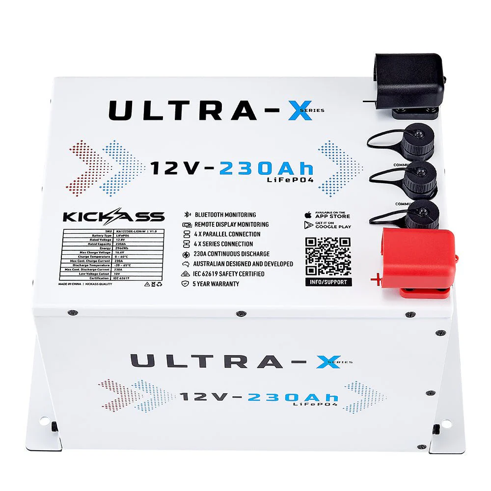 KickAss Smart 12V 230Ah Ultra-X Lithium Compact Deep Cycle Battery LiFePO4 - Arctic White - Image 7